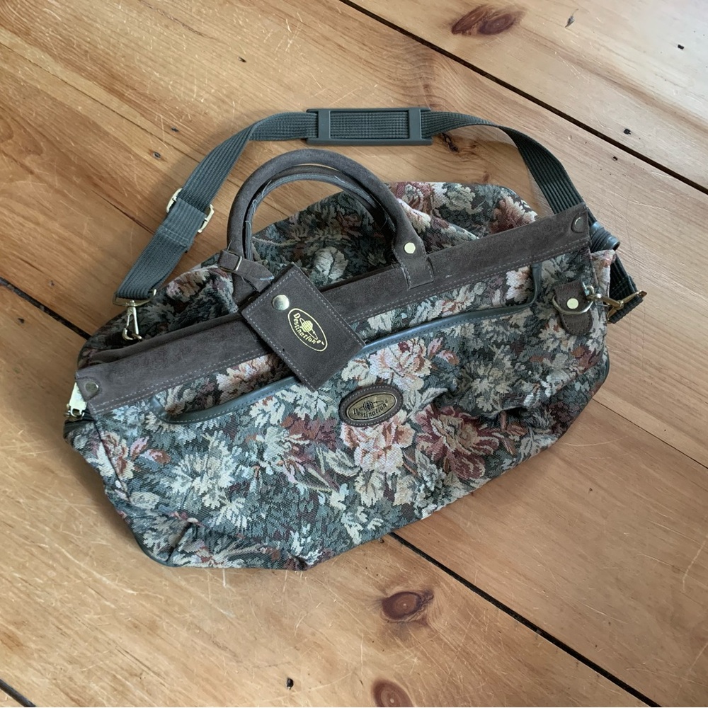 Vintage Floral Tapesrty Overnight Bag | Mary Poppins Grandma Travel Bag